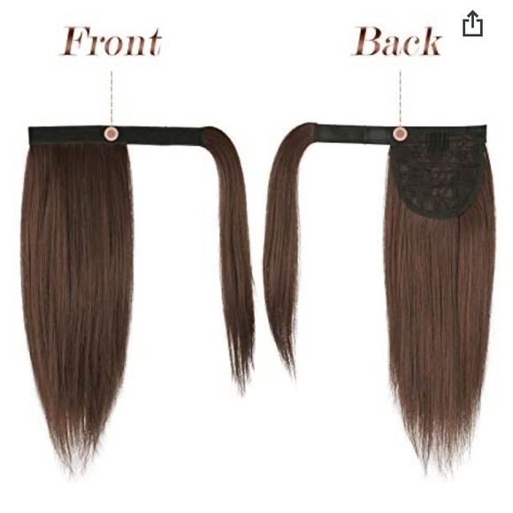 Ponytail Extension- Med Brown & Light Auburn - Picture 2 of 5
